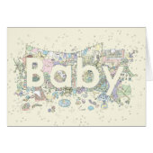 かわいい赤ちゃんシャワーワードアートパステルカラーニュートラル (正面横)