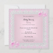 かわいい赤ちゃんシャワー女かわいらしの子ピンクツチュエスニック 招待状 (裏面)