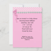 かわいい赤ちゃんシャワー女の子ピンクスポットカップケーキ 招待状 (裏面)