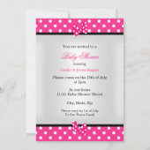 かわいい赤ちゃんシャワー女の子ホットピンクブラックエスニック 招待状 (裏面)