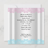 かわいい赤ちゃんシャワー性別でカップルを明かす 招待状 (裏面)