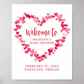 かわいい赤ちゃんシャワー歓迎サイン ポスター (正面)
