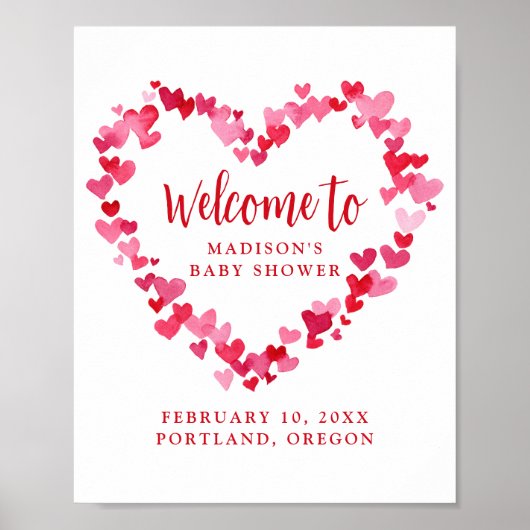 かわいい赤ちゃんシャワー歓迎サイン ポスター (正面)