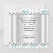 かわいい赤ちゃんシャワー男の子ブルーカップケーキ 招待状 (裏面)