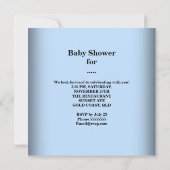 かわいい赤ちゃんシャワー男の子ベビーブルーブーティーシューズ 招待状 (裏面)