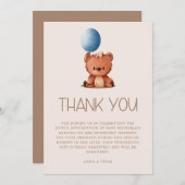 かわいい赤ちゃんシャワー男女兼用待ち サンキューカード (正面/裏面)
