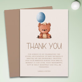 かわいい赤ちゃんシャワー男女兼用待ち サンキューカード