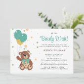 かわいい赤ちゃんシャワー男女兼用待つね 招待状 (スタンド正面)