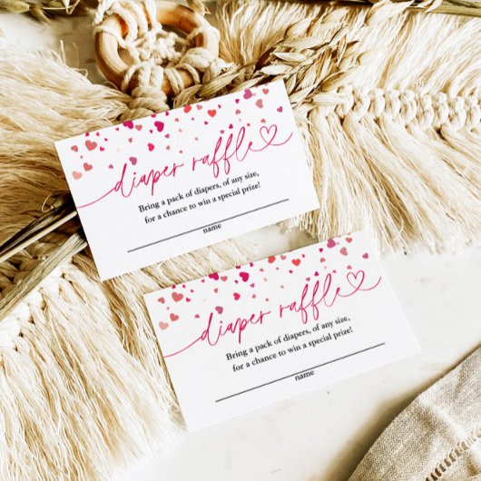 かわいい赤ちゃんシャワー、おむつラッフル エンクロージャーカード