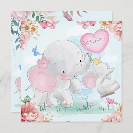 かわいい赤ちゃんシャワー シーズンカード (正面/裏面)