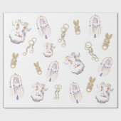 かわいい赤ちゃんシャワー| バニーベビーシャワー男女兼用 ラッピングペーパー (フラット)