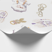 かわいい赤ちゃんシャワー| バニーベビーシャワー男女兼用 ラッピングペーパー (角)