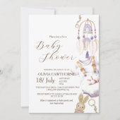 かわいい赤ちゃんシャワー| バニーベビーシャワー男女兼用 招待状 (正面)
