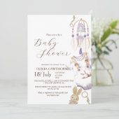 かわいい赤ちゃんシャワー| バニーベビーシャワー男女兼用 招待状 (スタンド正面)