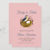 かわいい赤ちゃんシャワー 招待状 (正面/裏面)