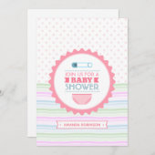 かわいい赤ちゃんシャワー 招待状 (正面/裏面)