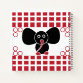 かわいい赤ちゃんゾウのイラスト ノートブック (裏面)