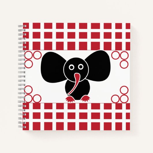 かわいい赤ちゃんゾウのイラスト ノートブック (正面)