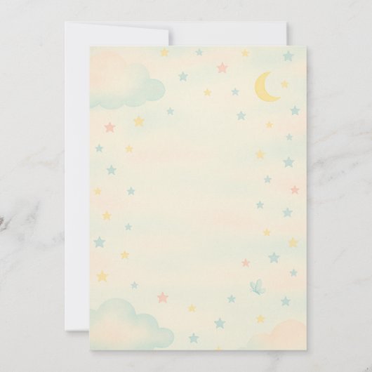 かわいい赤ちゃんゾウの性別発表招待状 招待状 (裏面)