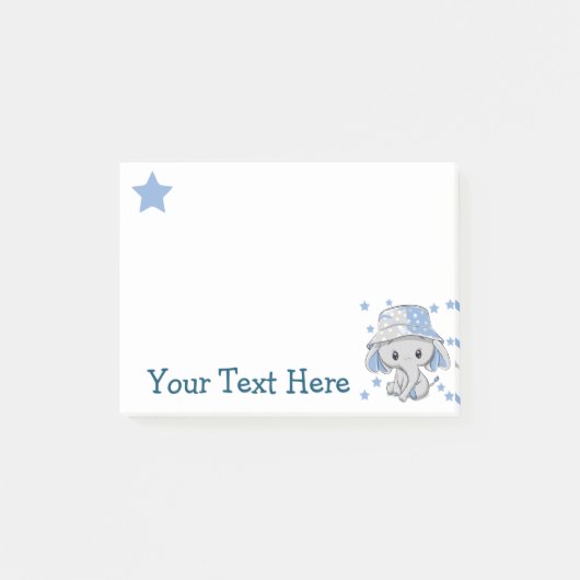 かわいい赤ちゃんゾウの男の子 ポストイット (正面)