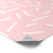 かわいい赤ちゃんゾウ ピンク グレー ポスター (角)