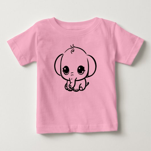 かわいい赤ちゃんゾウ ベビーTシャツ (正面)
