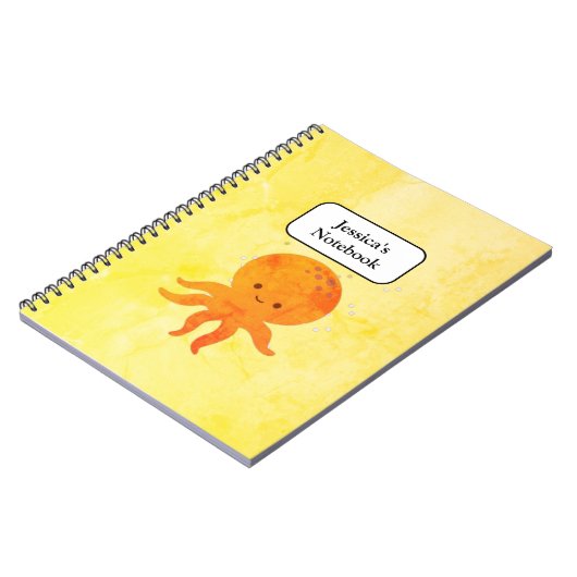 かわいい赤ちゃんタコの漫画 ノートブック (左側)