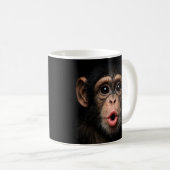 かわいい赤ちゃんチンパンジーの顔 楽しい動物 コーヒーマグカップ (正面右)
