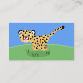 かわいい赤ちゃんチーターの走るキャラクターイラスト 名刺 (裏面)