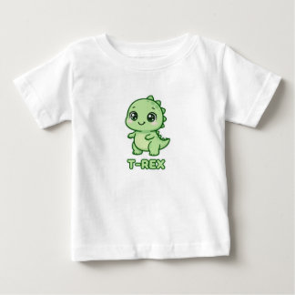 かわいい赤ちゃんティラノサウルスちびイラスト ベビーTシャツ