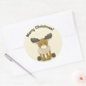 かわいい赤ちゃんトナカイ メリークリスマス ステッカー (封筒)