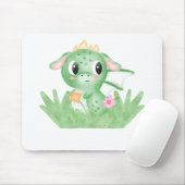 かわいい赤ちゃんドラゴンの水彩画 マウスパッド (マウス)