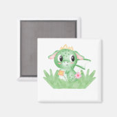 かわいい赤ちゃんドラゴンの水彩画 マグネット (正面/裏面)
