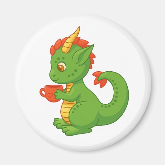 かわいい赤ちゃんドラゴンカップホルダー マグネット (正面)
