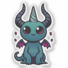 かわいい赤ちゃんドラゴンデーモン - かわいいファンタジー シール