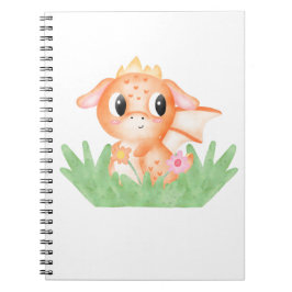 かわいい赤ちゃんドラゴン水彩画 ノートブック