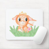 かわいい赤ちゃんドラゴン水彩画 マウスパッド (マウス)