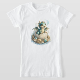 かわいい赤ちゃんドラゴン誕生ギリシャ女子Tシャツ Tシャツ