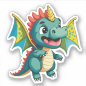 かわいい赤ちゃんドラゴン・キャラクター シール (正面)