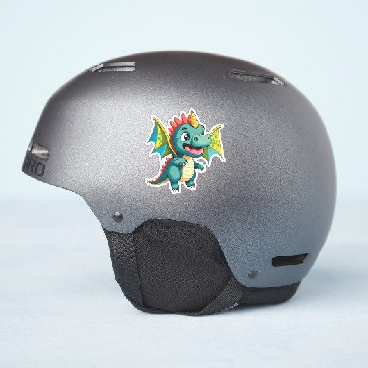かわいい赤ちゃんドラゴン・キャラクター シール (ヘルメット側面)