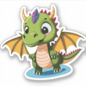 かわいい赤ちゃんドラゴン・キャラクター シール (正面)