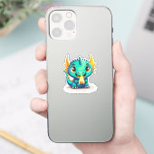 かわいい赤ちゃんドラゴン 初めてのファイアボール シール (スマートフォン)