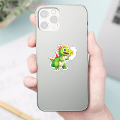かわいい赤ちゃんドラゴン 火を吐く練習中 シール (スマートフォン)