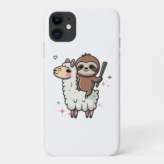 かわいい赤ちゃんナマケモノとラマ Case-Mate iPhoneケース (裏面)