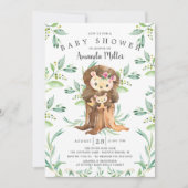 かわいい赤ちゃんハリネズミとママのベイビーシャワー招待状 招待状 (正面)