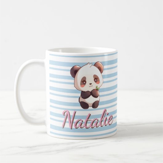 かわいい赤ちゃんパンダの名入れ コーヒーマグカップ (左)