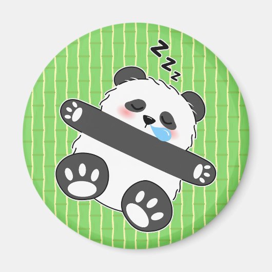 かわいい赤ちゃんパンダの平和な眠り マグネット (正面)