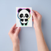 かわいい赤ちゃんパンダ - 虹の色 チラシ (手)