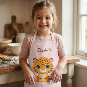 かわいい赤ちゃんヒョウのサファリ動物の子供たち エプロン