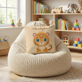 かわいい赤ちゃんヒョウのサファリ動物の子供たち クッション